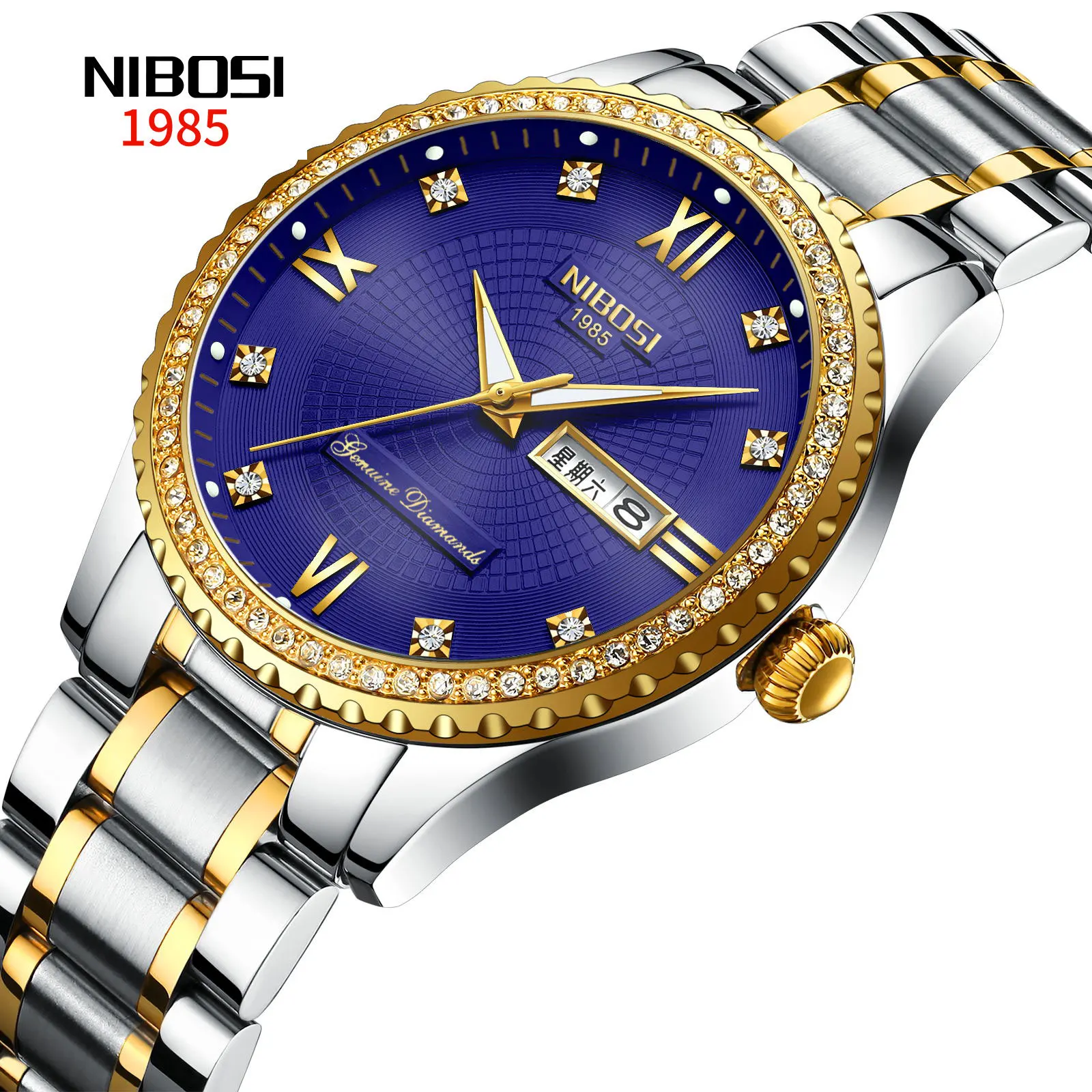 

Drop Shipping 2018 New Arrival NIBOSI Classic Dress Mens Watch with Diamond