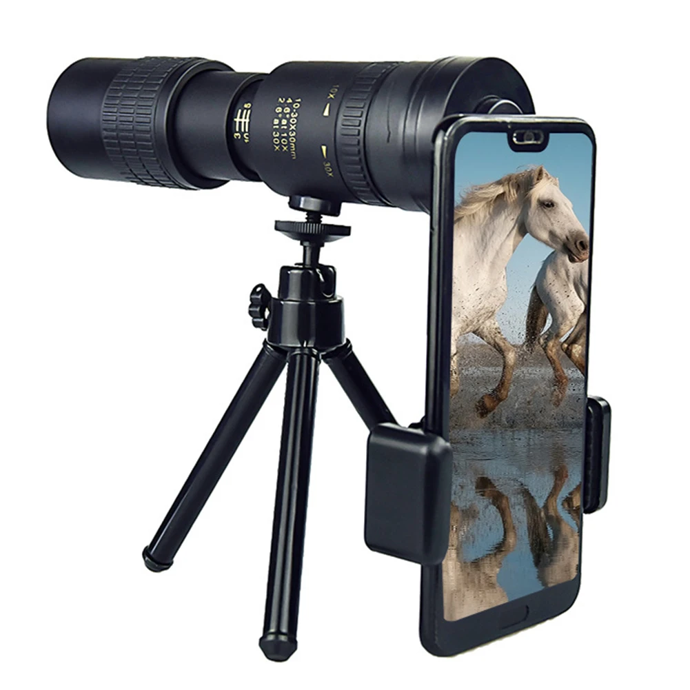 

10-30X30MM Super Telephoto Zoom Monocular Telescope Waterproof for Smart Phones Bird Watching/Hunting/Camping