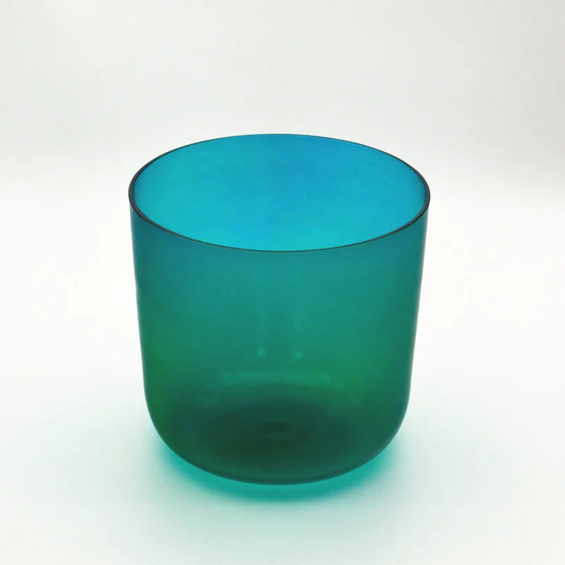 
HF Chakra tone Turquoise Color Clear Crystal Singing Bowl for sound healing 