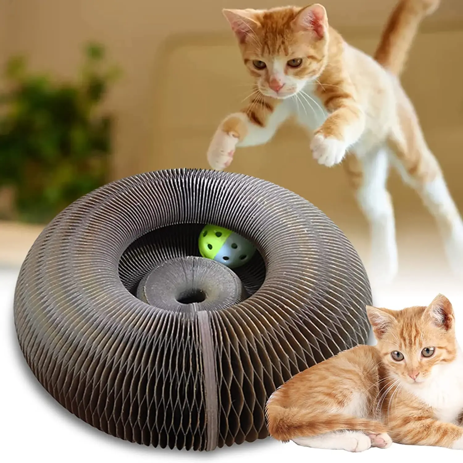 

Practical Recyclable Foldable Interactive Cat Toy Comes Magic Organ Corrugated Cat Scratching Board