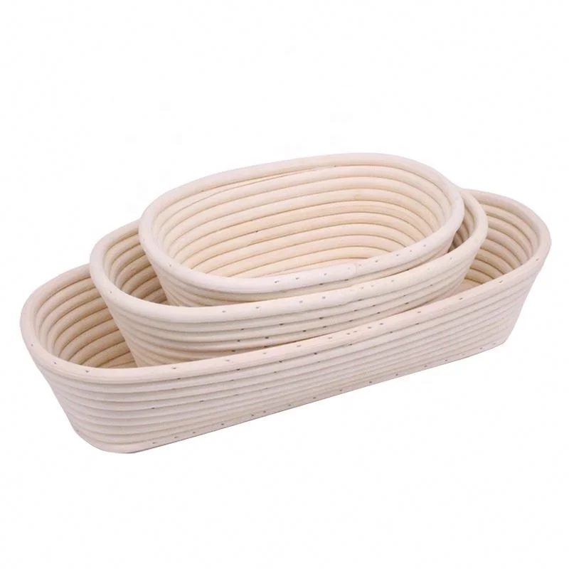 

Good quality food grade natural rattan bread proofing basket set with liner bread proofing basket set, Beige