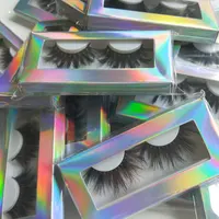 

Free shipping!25mm mink eyelashes with holographic paper boxes,5D mink lashes 25mm mink lashes vendor