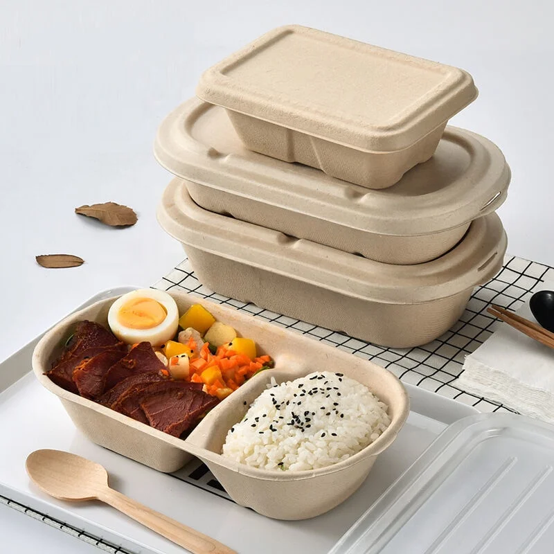 

Factory Direct Sales Food Takeaway 100% Bagasse Food Container Sugarcane Lunch Box, Natural color