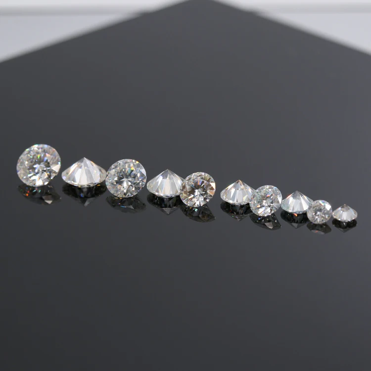 

Redleaf moissanite semi joyas lab grown diamond 1-2.9mm white vvs Round loose melee moissanite