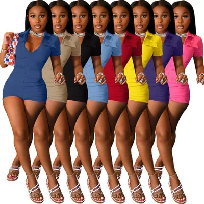 

Hot Women Designers Sexy Summer Jumpsuit And Rompers One Piece Casual Biker Short Pants Trouser Jumpsuits Bodysuits Shorts, Picture