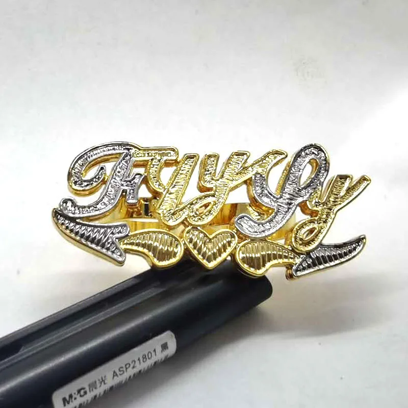 

Women 3D name Custom Jewelry 2 tone Double gold Plated hip hop rapper Custom Name rings for Men, Two tone