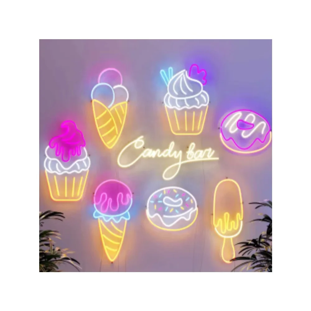 Custom LED Neon Sign Indoor Night Light Sign Decor Donut Neon Glow Wall Decor for Dessert Shop Beach Store Neon Sign Custom logo