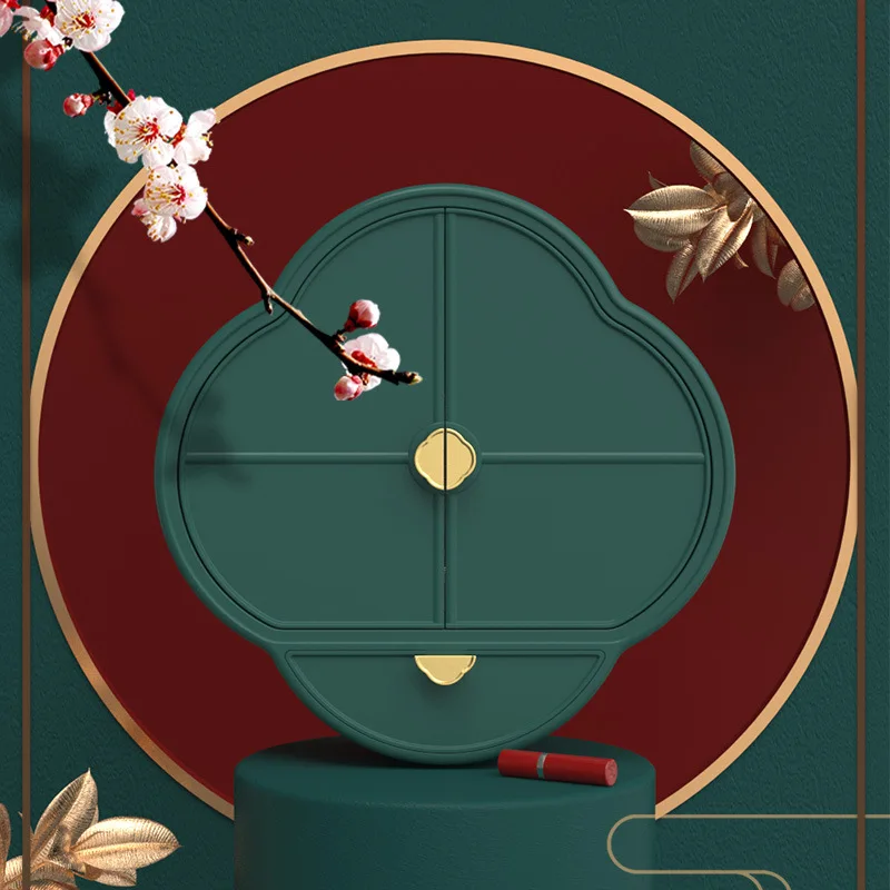 

cosmetic organizer desk makeup organizer drawer cosmetic storage box, Orange,white ,green