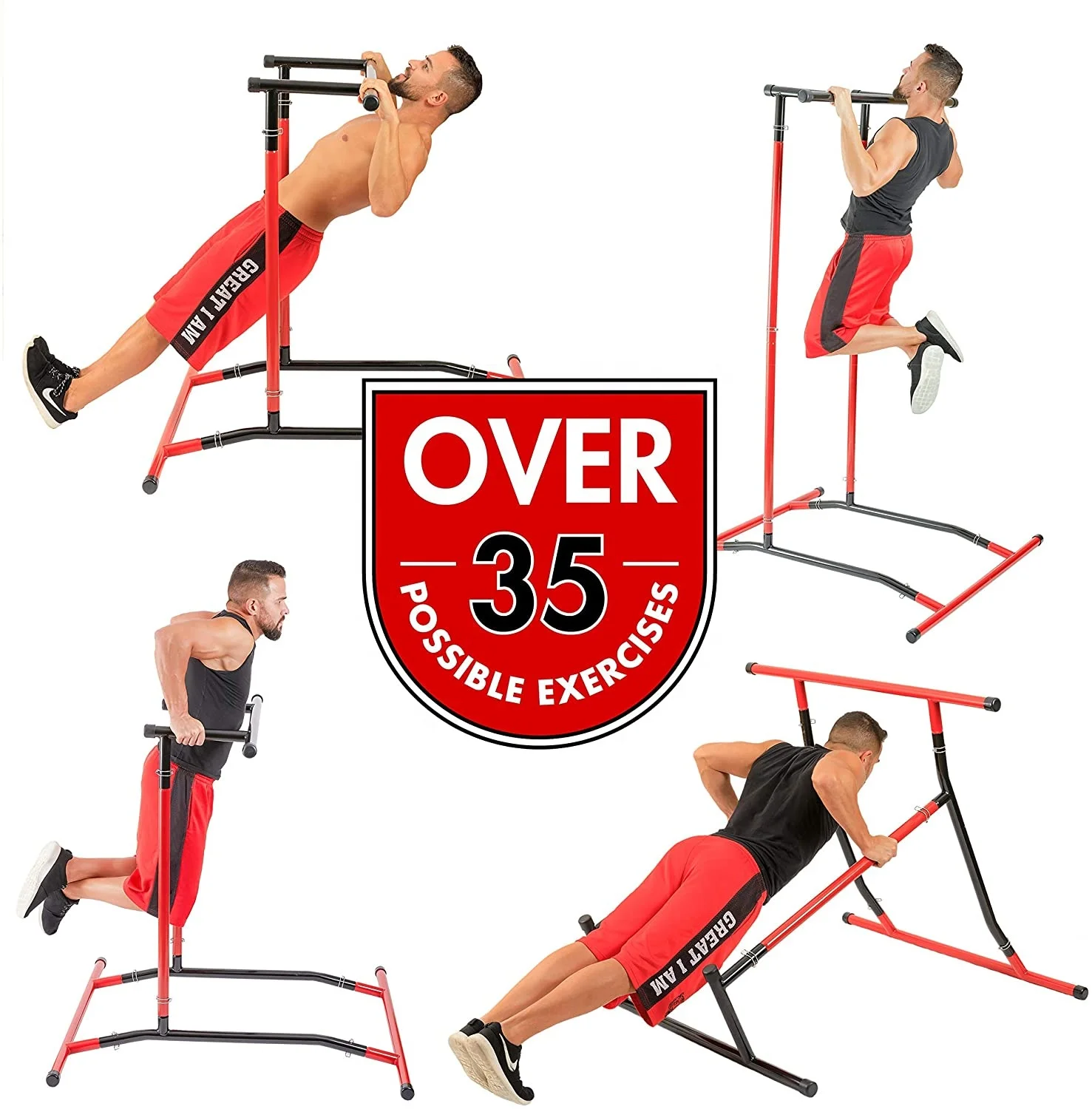 Wellshow Sport Free Standing Pull Up Mate Dip Stand Station