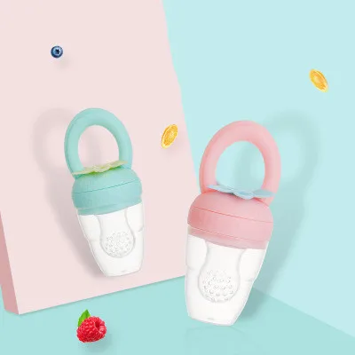 

Baby Teether Fruit Pacifier Silicone Baby Fruit Feeder With Silicone Handle