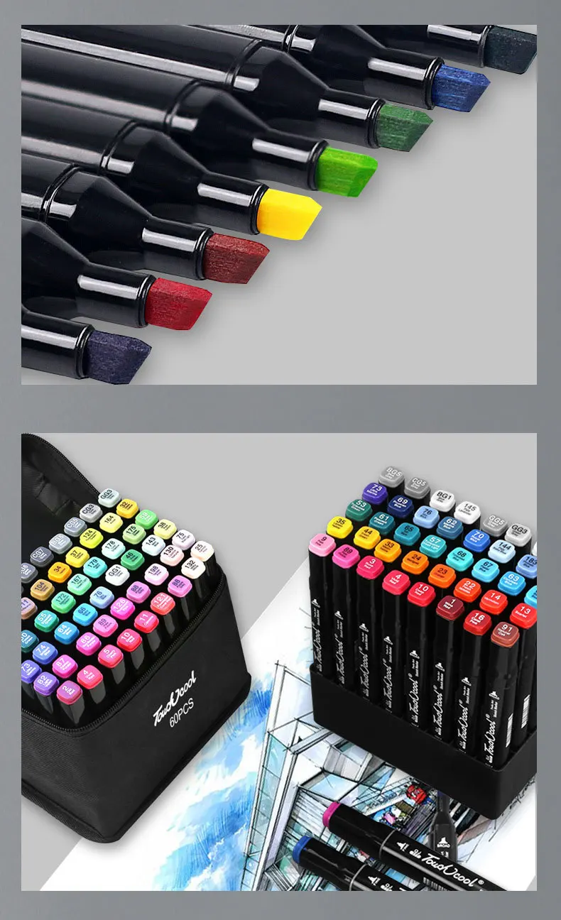 Marcadores De Alcohol De Colores Doble Punta Para Arte 262 U | Meses