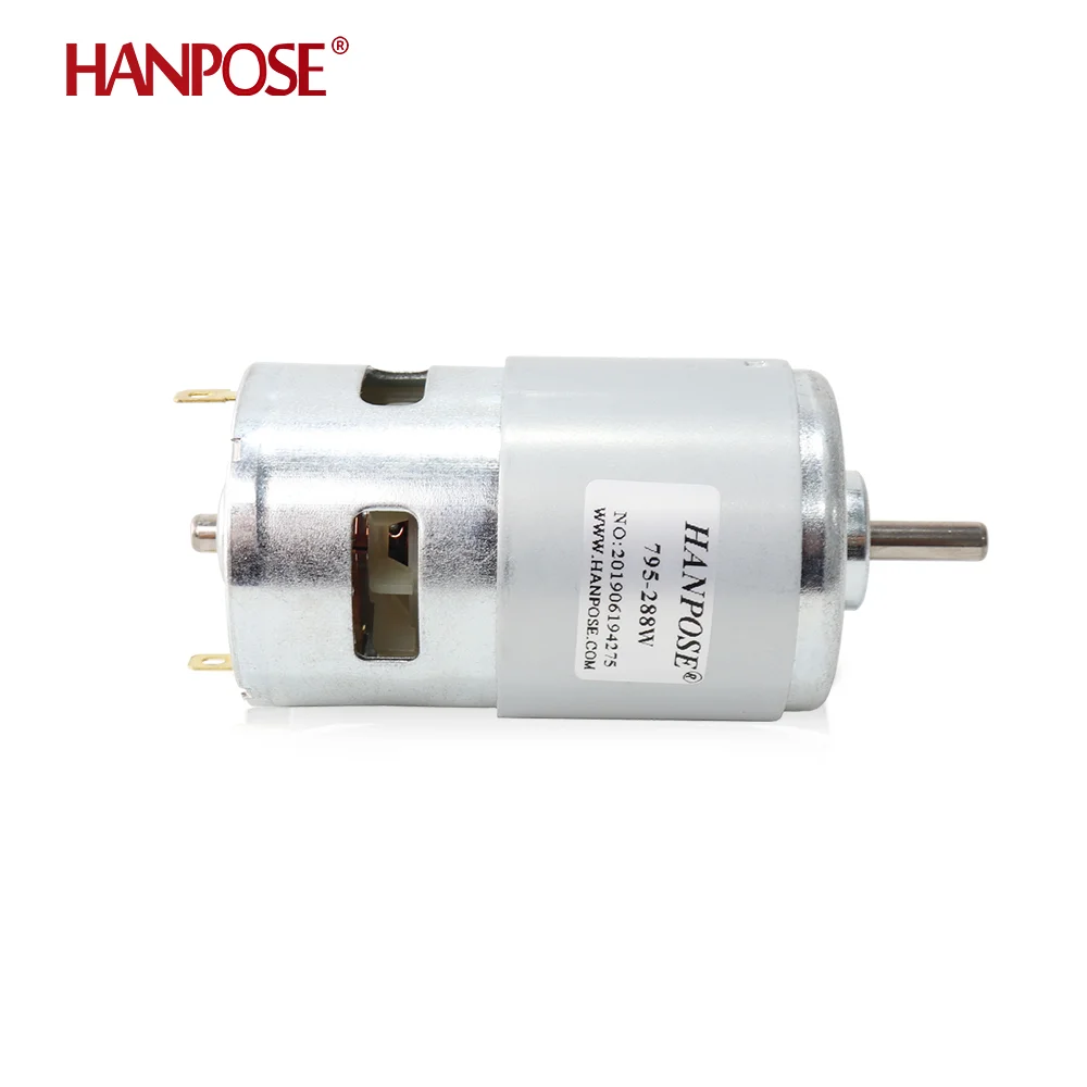 

HANPOSE 795-288W 6000RPM 12V Ball Bearing Large Torque dc brush Motor 10-20A High Power Low Noise Electronic Component DC mot