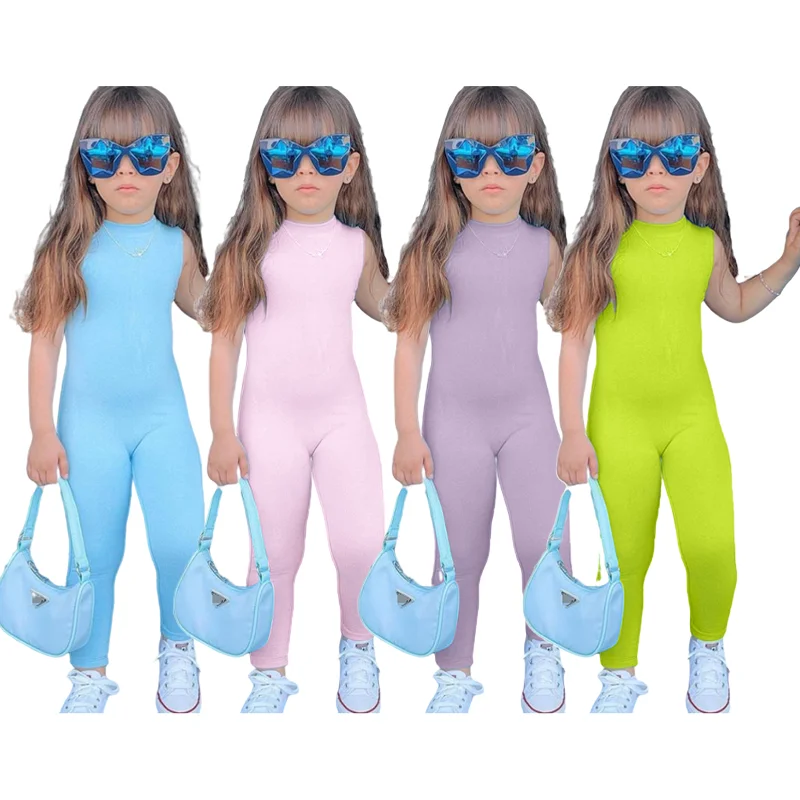 

2022 summer toddler girls clothing sleeveless jumpsuit vest top girls romper baby oneise toddler girls jumpsuits