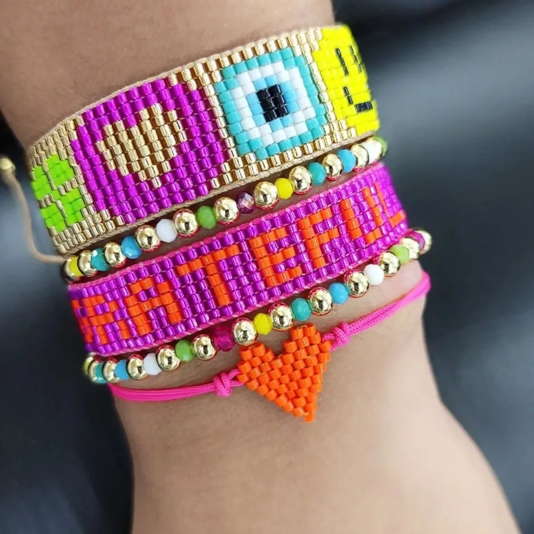 

Go2boho 2023 New In Heart Evil Eye Smily Beaded Bracelets For Women Boho Jewelry Miyuki Beads Handmade Bracelet Lucky Gifts