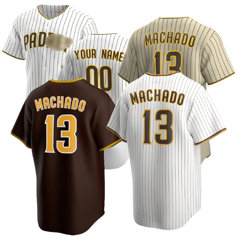 

San Diego Baseball Jersey 13 Manny Machado 23 Fernando Tatis Jr Padre Shirts Customize Name and Number Embroidery