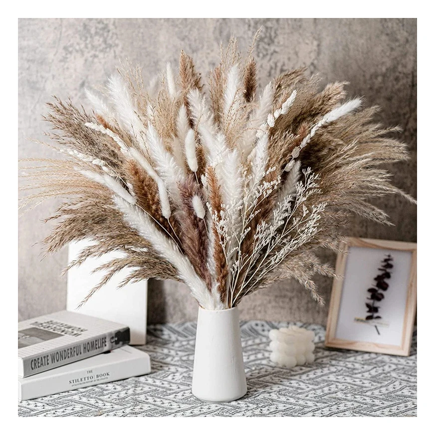 

Natural Dried Lagarus Bunches Colorful Floral Bouquet Bunny Tail Rabbit Grass Pampas For Home Indoor Decoration