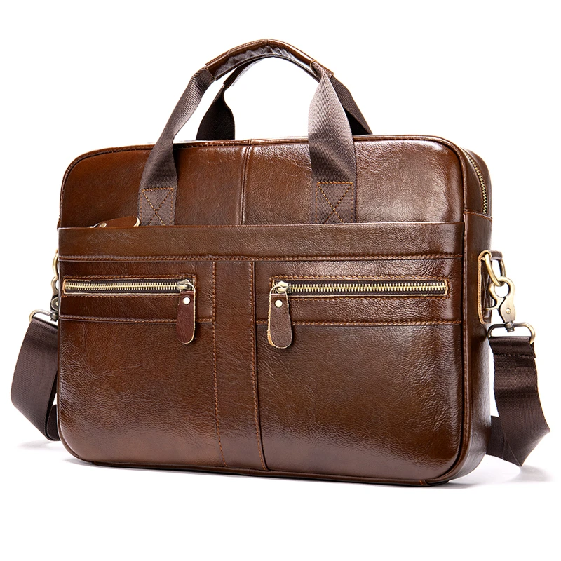 

Marrant 2099 Brand Luxury Men's Genuine Leather briefcase Male Business Laptop Bag Vintage Big Capacity Tote Bag Shoulder Bags, 3 colors