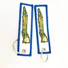 Recordable sound Embroidery Keychain with military airline logo