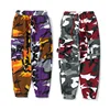 Cheap Wholesale Men Military Camouflage Print Sport Trousers Casual Men Red Camo Cargo Pants