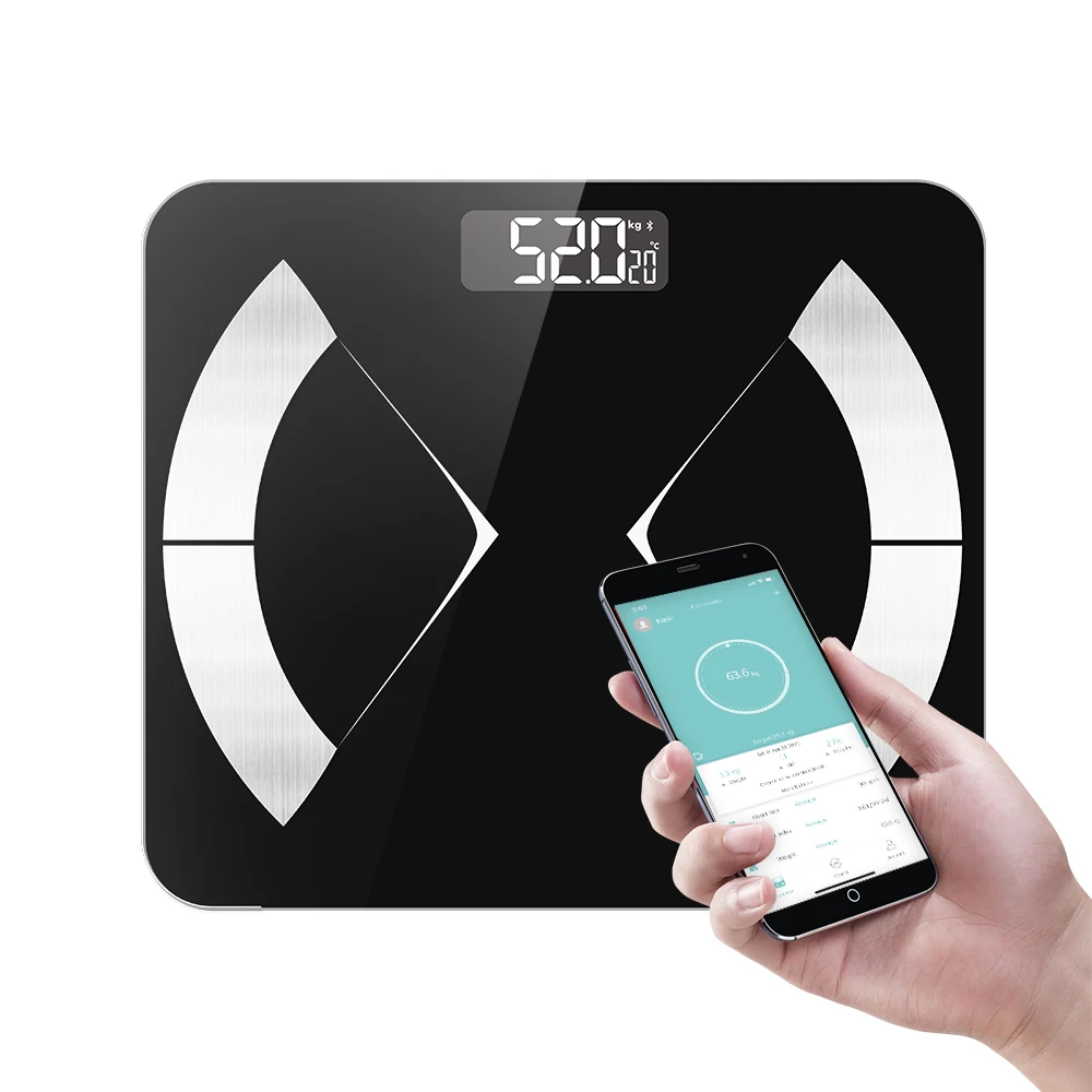 

Black Electronic Glass Fat Measuring 180kg Personal Weigh Analyzer ODM Body Fat Scale