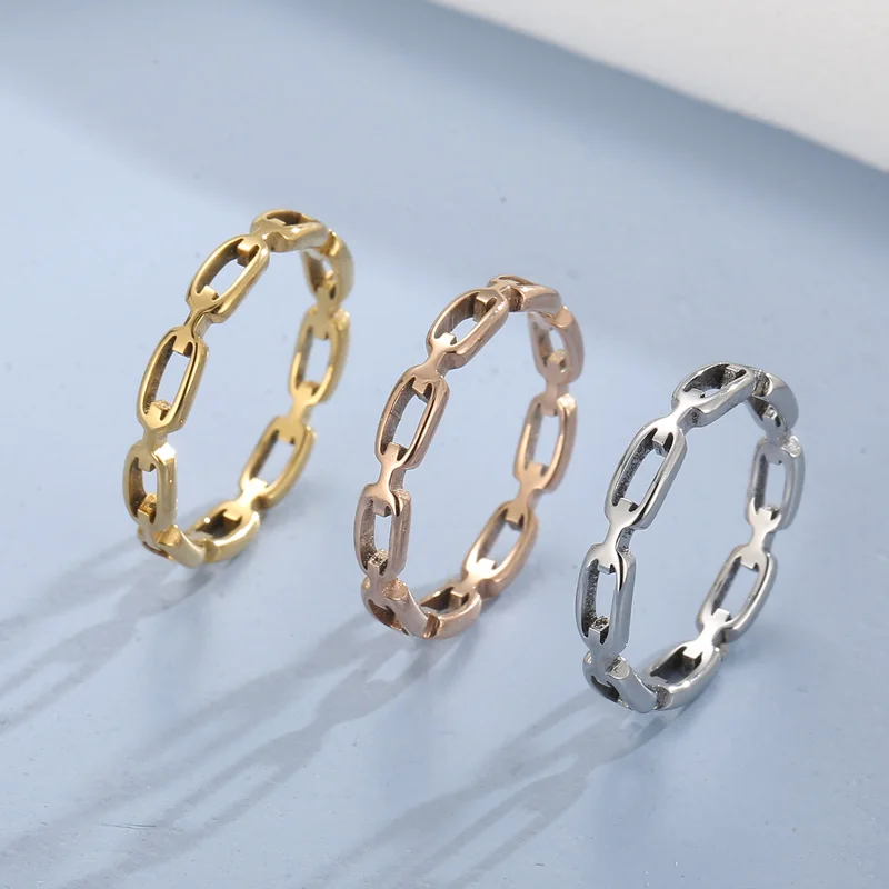 

Kalen Ins 18K Gold Plating Stainless Steel Bone Knuckle Chain Hollow Finger Ring Wholesale Ring