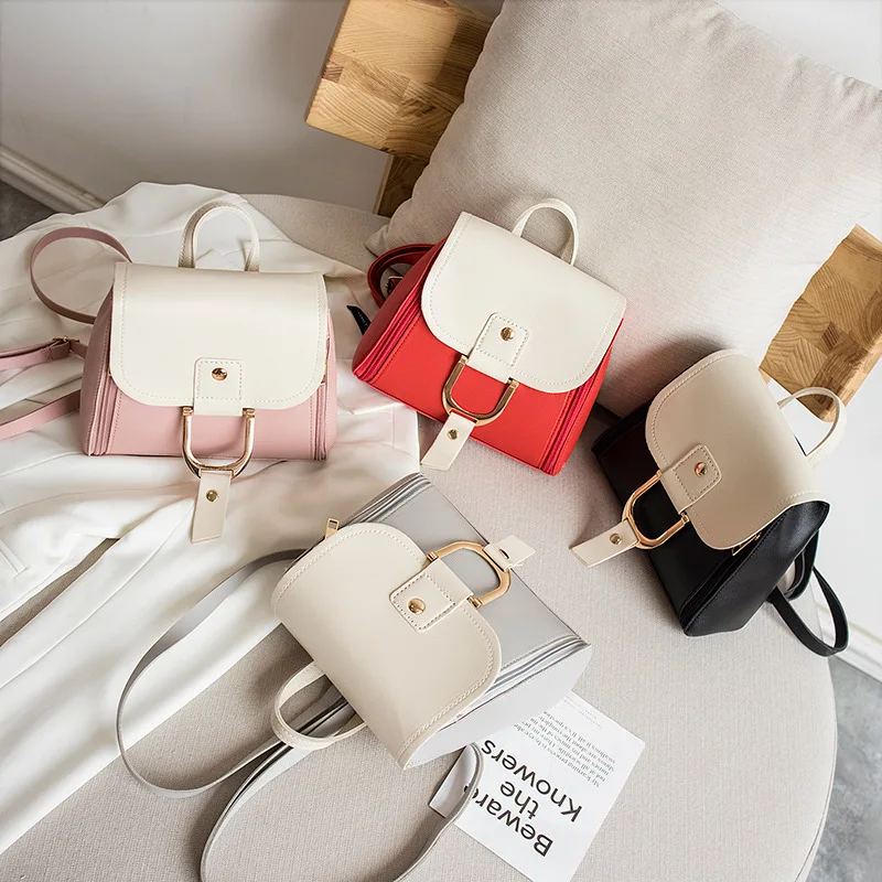 

Contrasting color cover pin buckle small backpack backpacks woman, Customizable