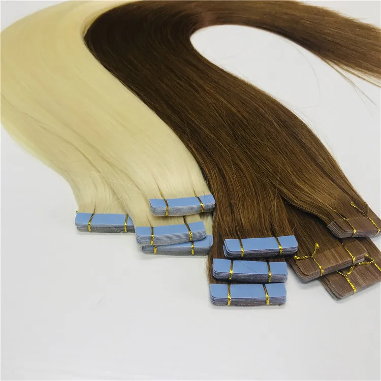 

Virgin Cuticle Aligned Tape Hair Extensions Brazilian Hair Hand Tied Tape In Human Hair Extensions 16" 20" 24"