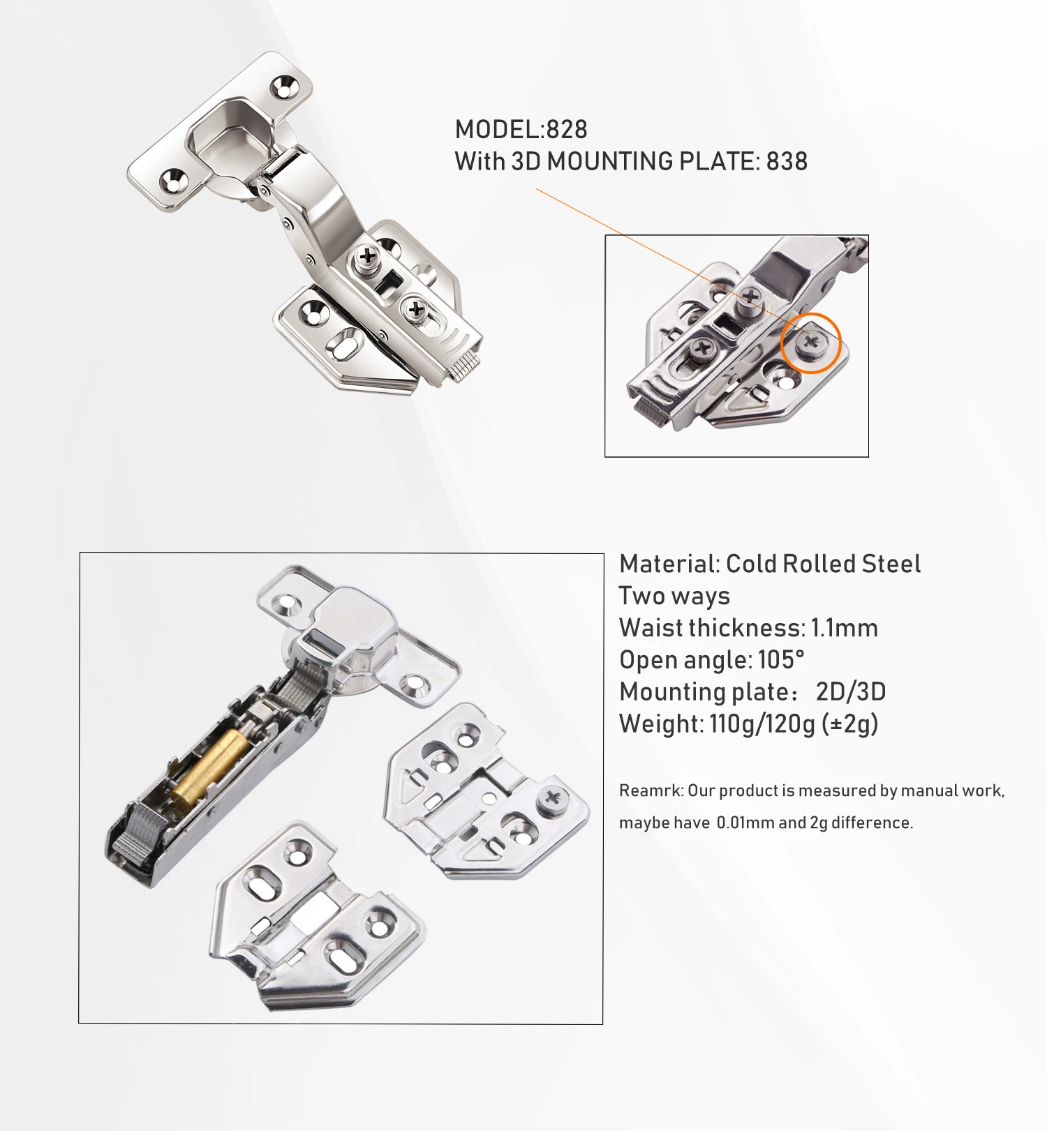 Bisagra De Cocina Hidráulica Oculta De Cierre Suave,Armario