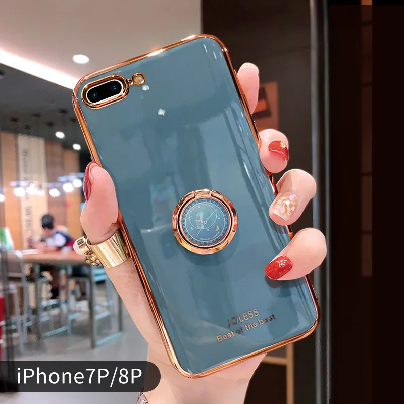 

Luxury Electroplate 3D Glitter Bling Round clock shape Bracket soft phone case for iphone X XR XS 11 12 PRO MAX 7 8 plus cover