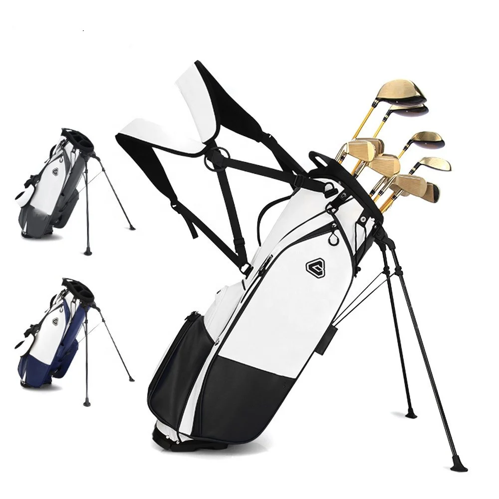 

Golf Bag With Stand Waterproof Golf Standard Ball Pack Large Capacity Can Hold All Sets Clubs Ultra Light Golfing Bracket bag, Black white