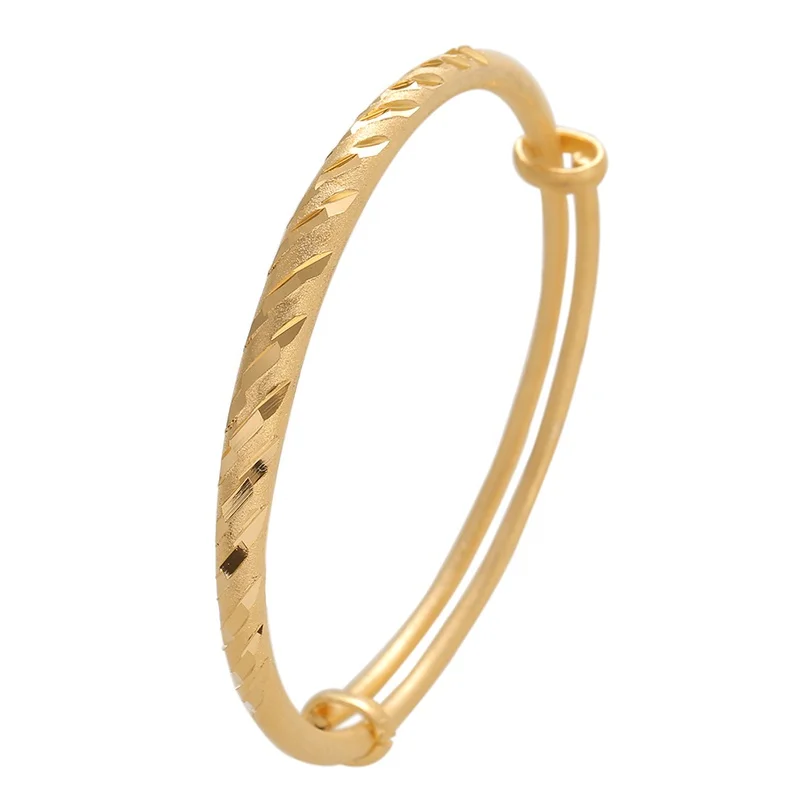 

New 24k Gold Color Dubai Adjustable Gold Bangles for Women Men Gold Color Ethiopian Bracelets African Bangles Bracelets Jewelry