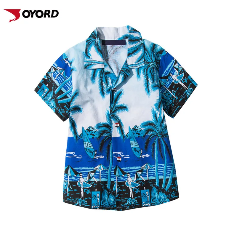 

Wholesale Men's Tops Blouses Summer,Quick Dry Beachwear Shirts Camisa Masculina,Custom Printed Hawaiian Shirts