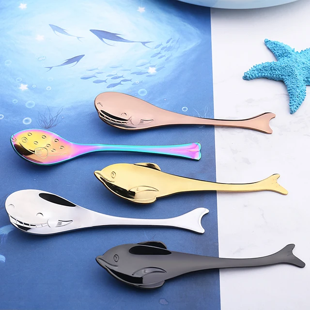 

Creative New Design Stainless Steel Animal Cartoon Spoon Metal Stirrer Spoon For Coffee Utensil, Colorful color