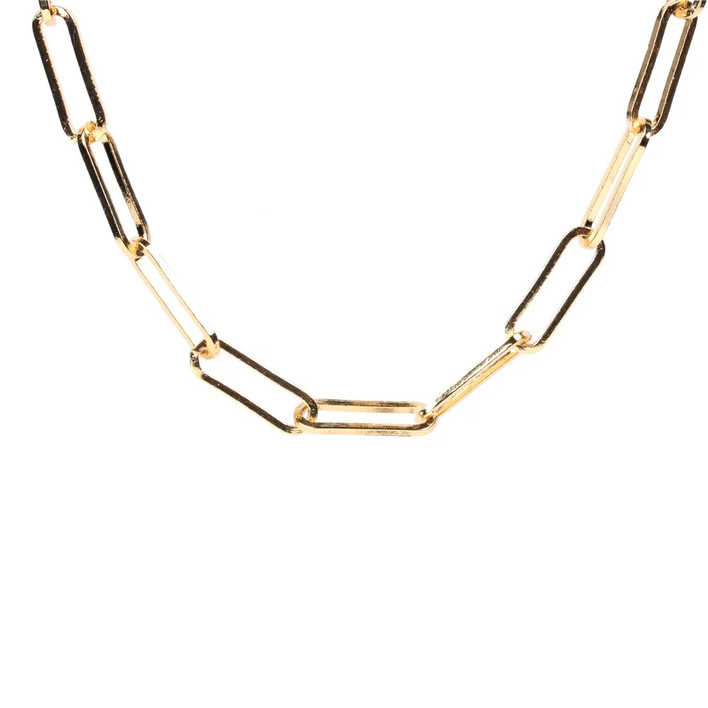 

18k Gold Chunky Chain Necklace Stainless steel Link Necklace, Customized color