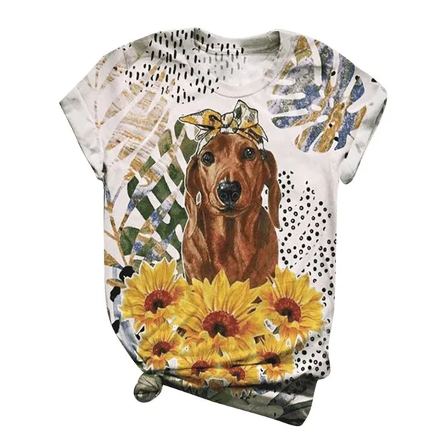 

New Style Short Sleeve 3D Animal Printing O-Neck Female T-Shirt For Women