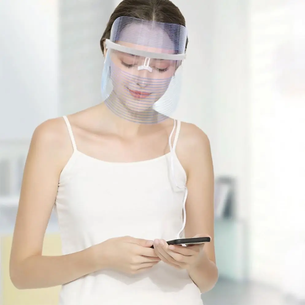 

Factory Supply Wholesale Price Face Mask With Led Light, White abs meterail