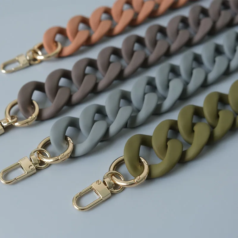 

REWIN DIY Retro Matte Acrylic Candy Chain Bag Strap Crossbody Replacement Purse Decorative Handle Chain, 8 colors in stock