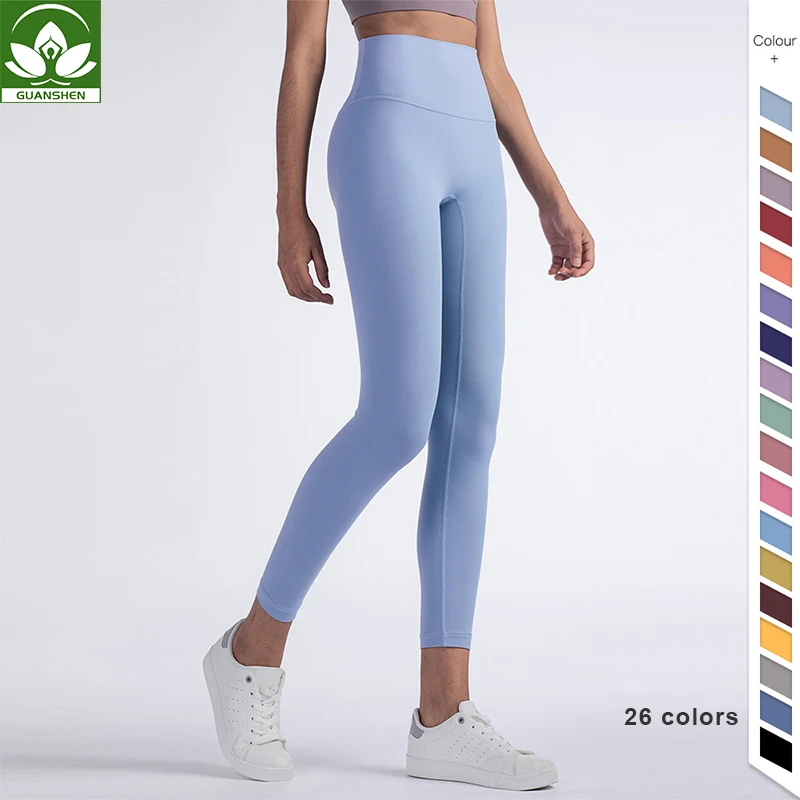 

Wholesale Custom Yoga Pants Double Brushed High Waist Sports Leggings Gym Ladies Women Yoga Pants Leggings, Customized colors
