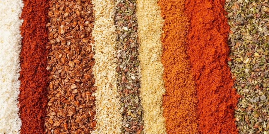 Organized spice rack with homemade blends