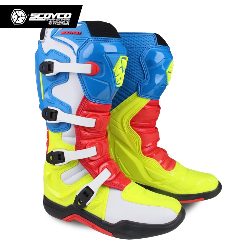 Scoyco Motocross Leather Bike Boots Custom Sportswear Motorcycle Boots