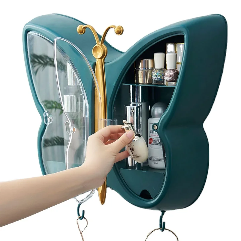 

Multifunctional wall mounted Makeup cosmetic jewelry hanghing Storage rack for room waterproof Cosmetic Organizer storage box