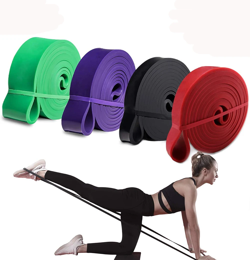 

4 pieces one set Heavy Duty Pull Up Assist Bands Resistance Band Powerlifting Exercise Bands for Body Stretching, Green,red,purple,black