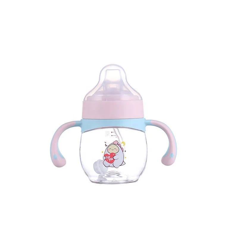 

BPA Free Non-Spill 300ML Baby Silicone Sippy Water Cup Baby Feeding Bottle Cup With Handle&Lid