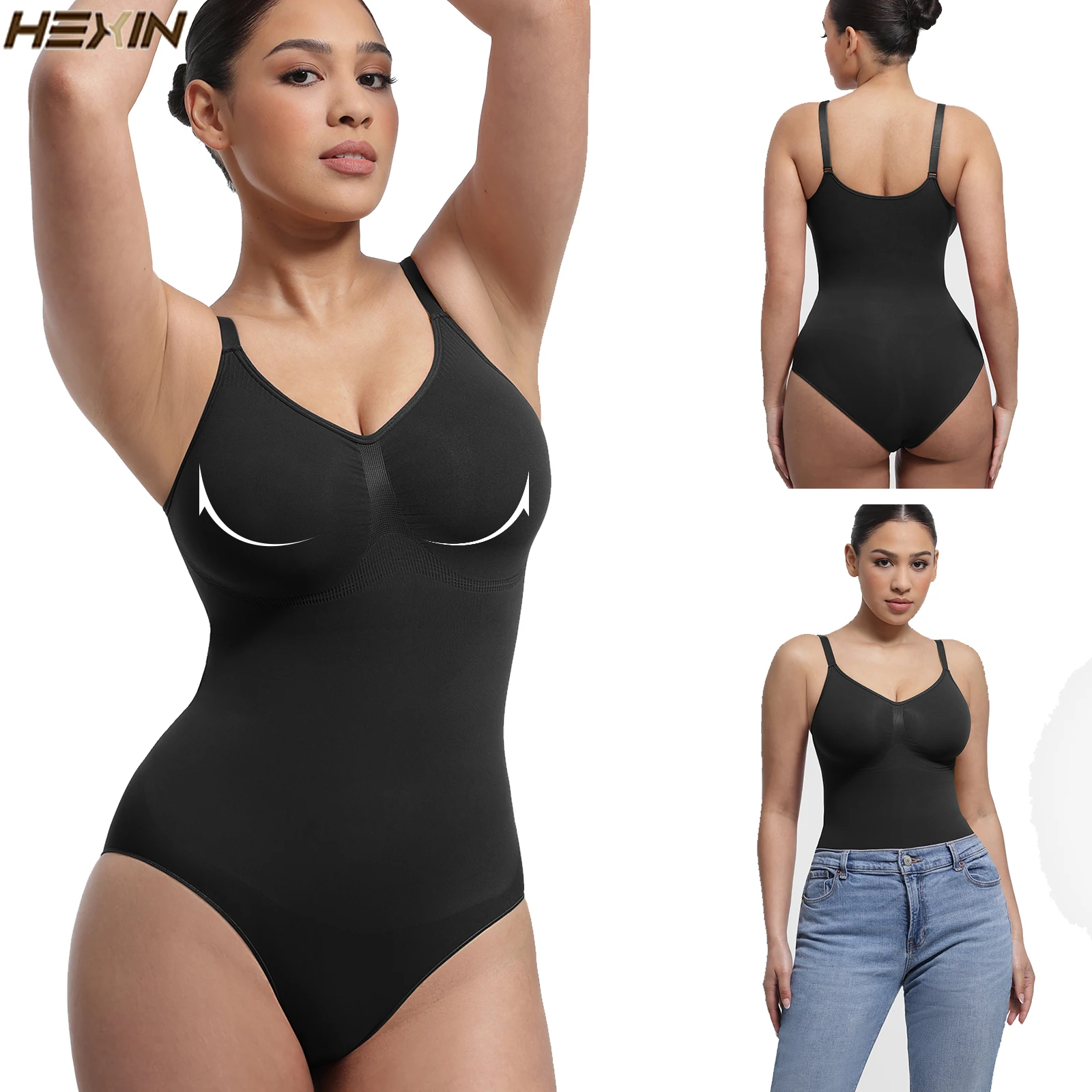 Hexin High Elastic Breathable Full Body Shaper Bodysuit