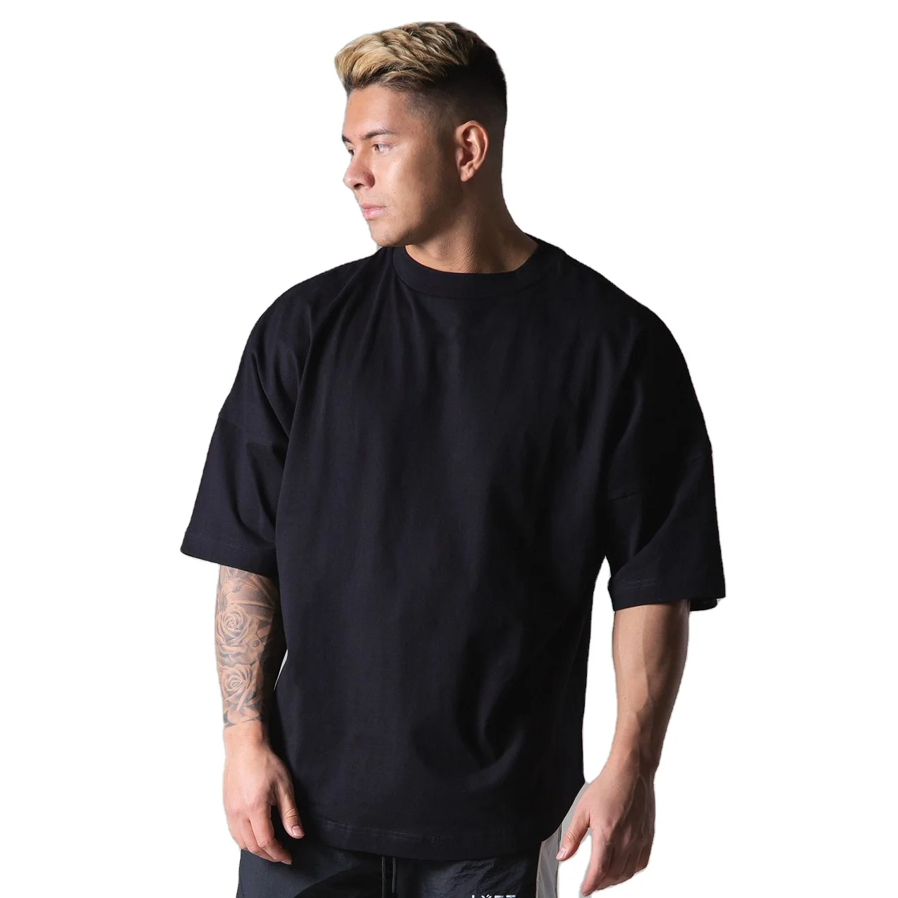 

2021 Wholesale Short Sleeve Letter Print T-shirt Gym Sports Wear Fitness Summer Casual Shirts for Men, As picture shown