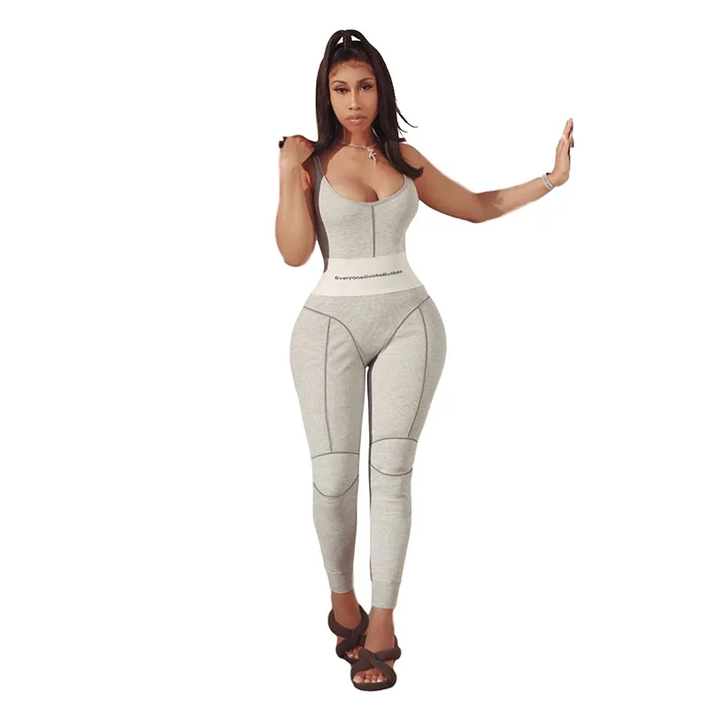 

Fall arrivals women clothing casual spaghetti strap long pants bodycon romper jumpsuits