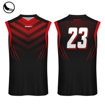 Custom Mesh Fabric Basketball Jersey Black And Red - Buy Basketball ...