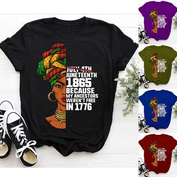 

2021 Most Fashional My Ancestors Weren't Free IN 1776 Design Women T Shirt