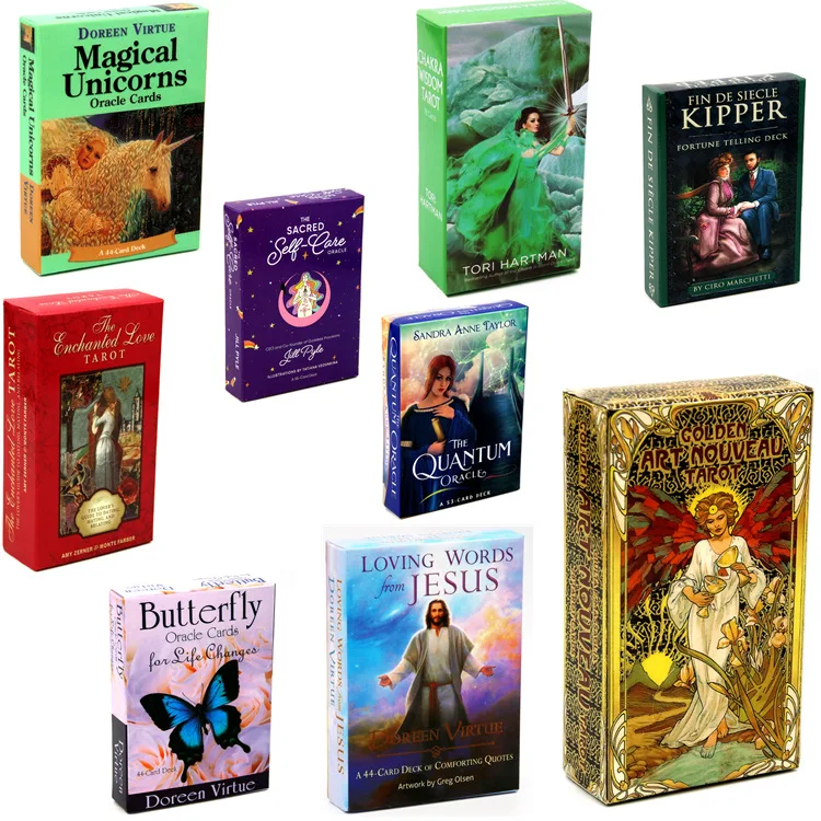 

500 Styles 78 Tarot Deck English Crystal Card Deck Oracle E-guide Book Divination Board Game Latest Witch Tarot Wholesale