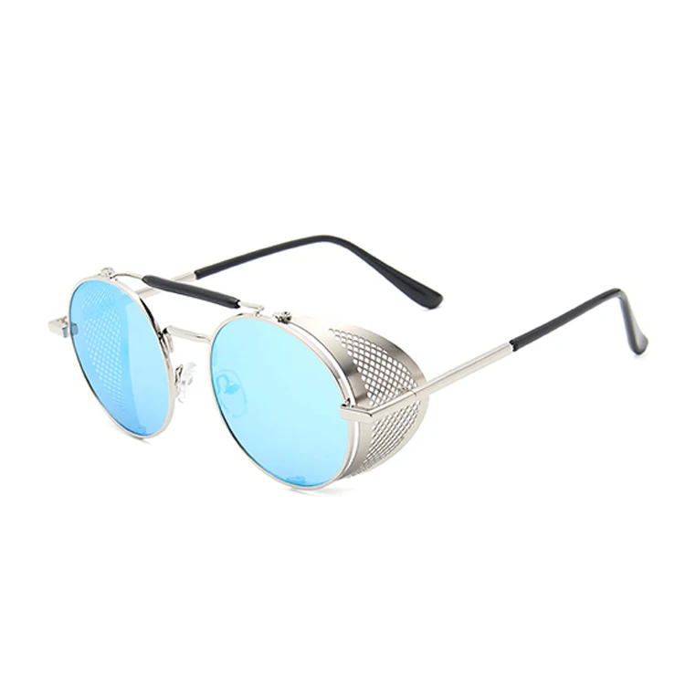 

fashion personality steam sunglasses retro sunglasses oval toad mirror men metal sunglass